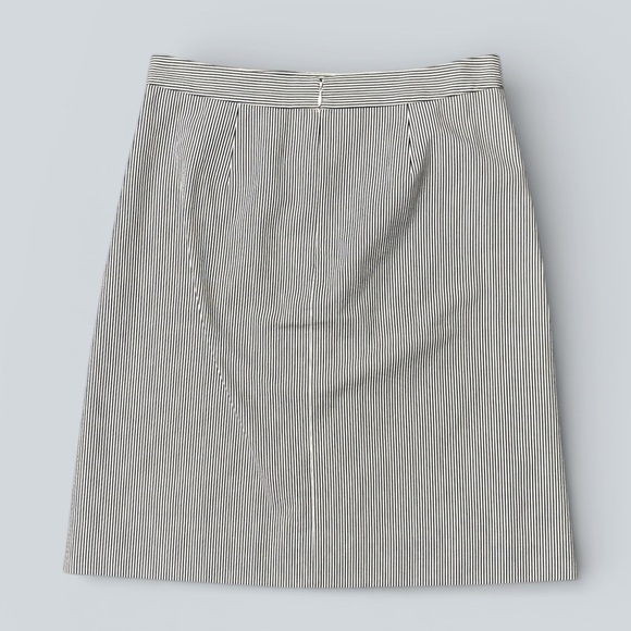 J.Crew Black & White Striped Seersucker A-Line Skirt with Pockets - Picture 5 of 9